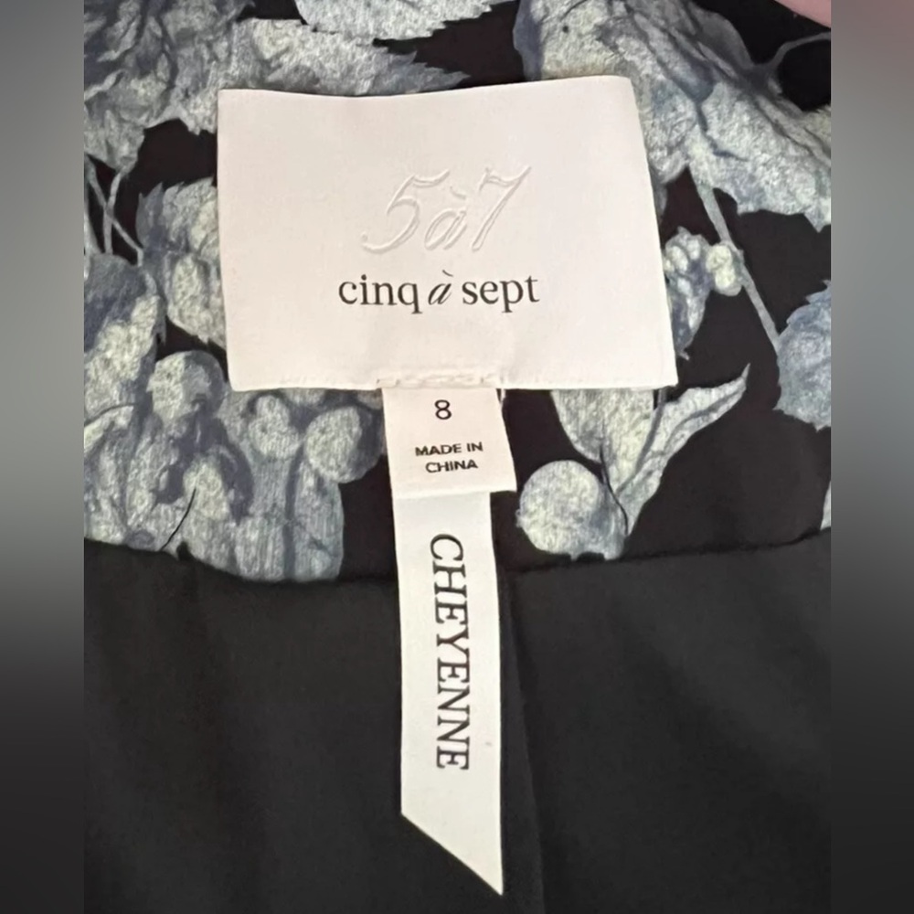 New Cinq a Sept Cheyenne Floral-Print Blazer In Slate Multi Size 8 - Picture 7 of 9